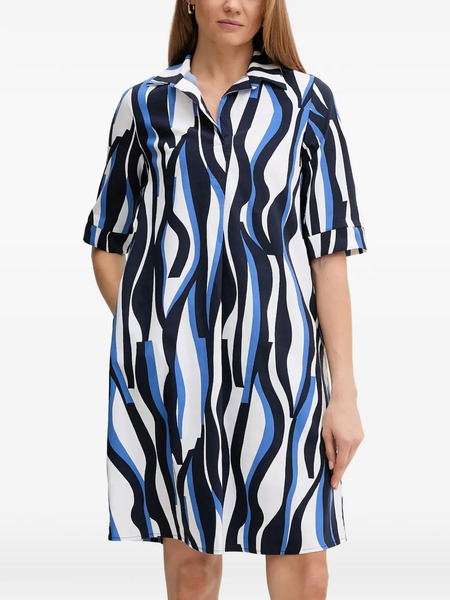  Joseph Ribkoff Abstract Pattern Collared Dress - White 