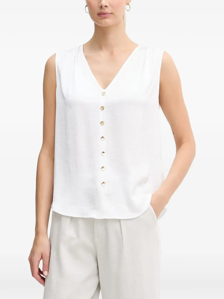 Joseph Ribkoff Button V-neck Top - White 
