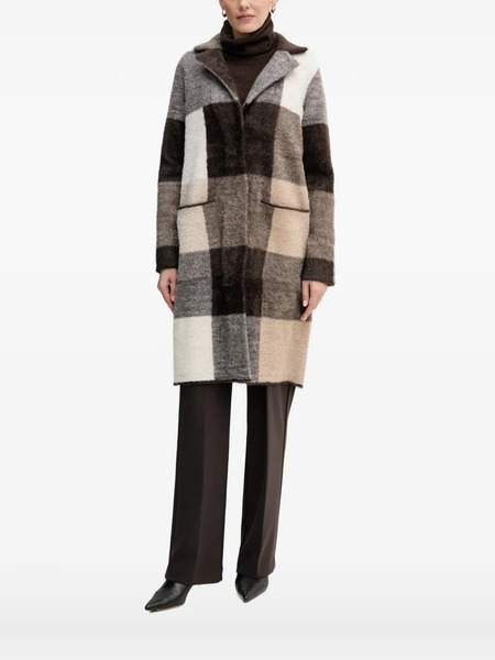  Joseph Ribkoff Checkered Pocket Coat - Brown 