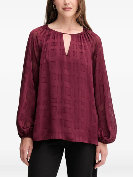  Joseph Ribkoff Long-sleeved Keyhole Blouse - Red 