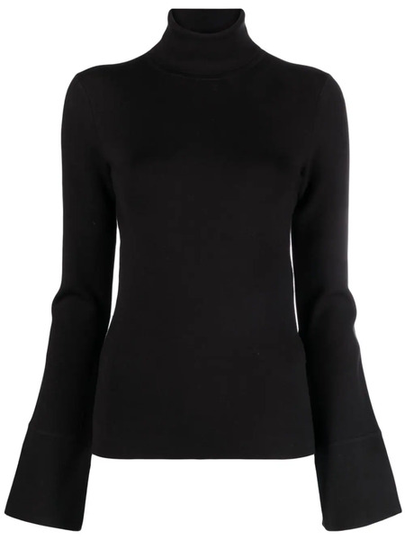  Joseph Roll-neck Silk-blend Top - Black 