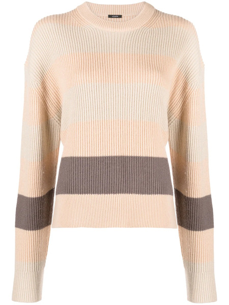  Joseph Striped Ribbed-knit Jumper - Neutrals 