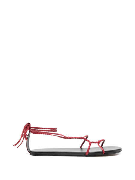  Jude Atlas Woven Flat Sandals - Red 