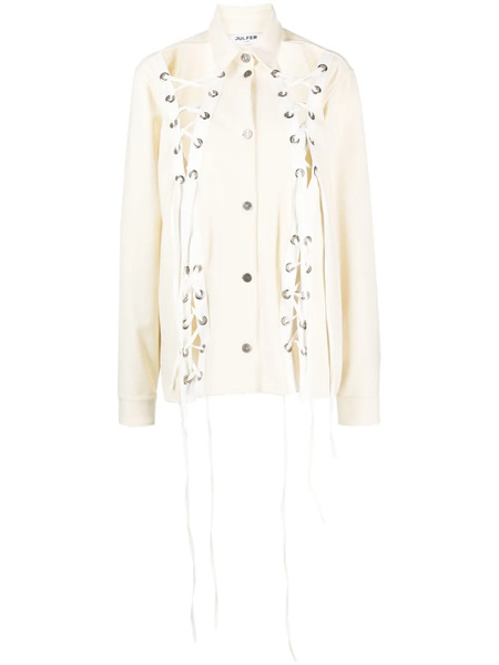  Julfer Alex Lace-up Wool Jacket - Neutrals 