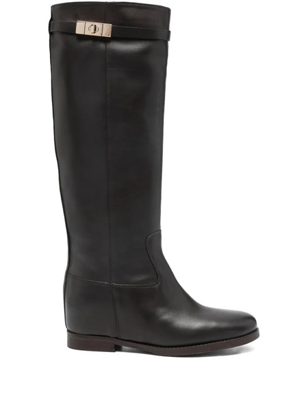  Julie Dee Buckle Strap Boots - Brown 