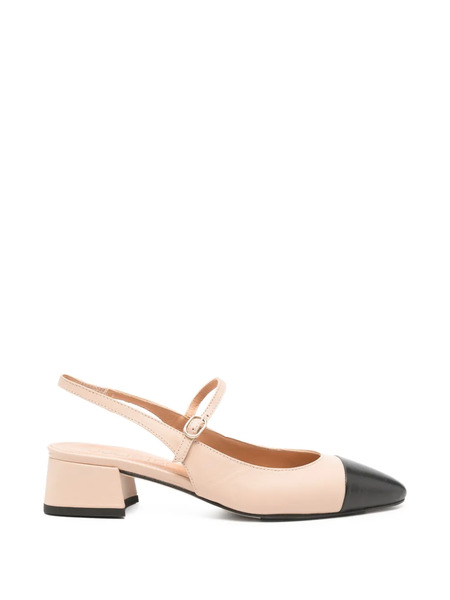  Julie Dee Cap-toe Slingback Heeled Pumps - Neutrals 
