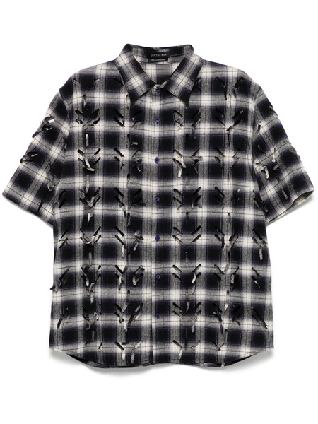  Juntae Kim Laser-slashed Shirt - Blue 