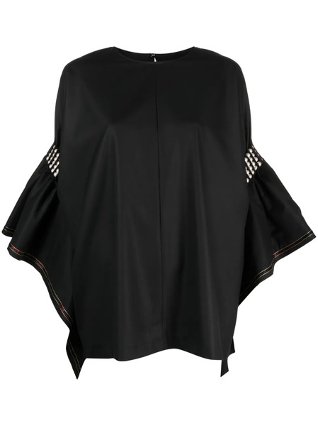  Junya Watanabe Faux-pearl-embellished Wool Blouse - Black 