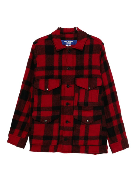  Junya Watanabe Man Check-print Shirt Jacket - Red 