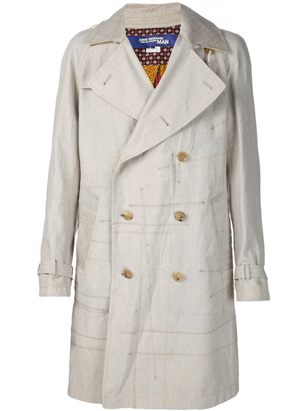  Junya Watanabe Man Exposed Seam Trench Coat - Neutrals 