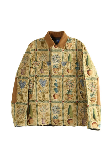  Junya Watanabe Man Fringed Print Jacket - Neutrals 