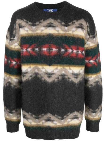  Junya Watanabe Man Intarsia-knit Oversize Jumper - Grey 