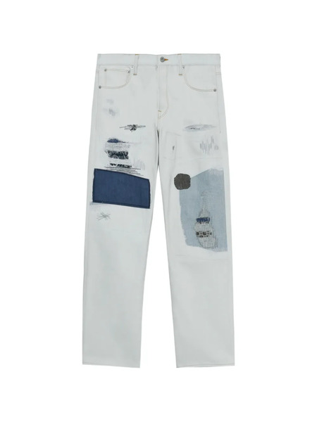  Junya Watanabe Man Patchwork-detail Jeans - Blue 