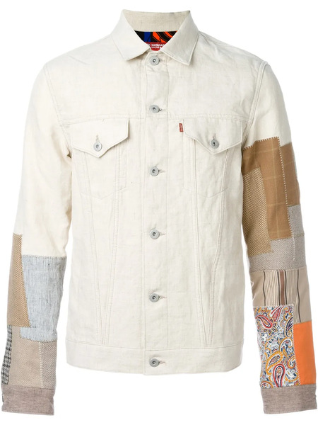  Junya Watanabe Man Patchwork Sleeve Jacket - Neutrals 