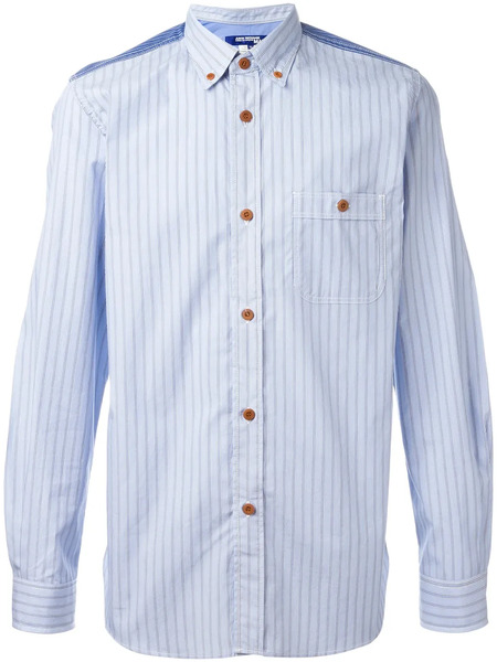  Junya Watanabe Man Striped Panel Shirt - Blue 