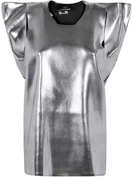  Junya Watanabe Metallic-effect Knitted Top - Silver 