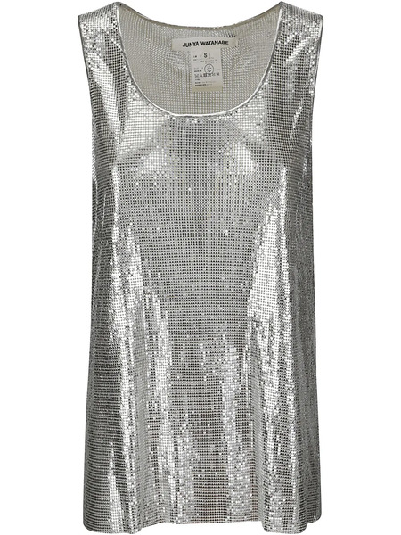  Junya Watanabe Sequined Tank Top - Silver 