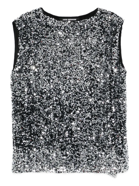  Junya Watanabe Sequinned Sleeveless Top - Black 