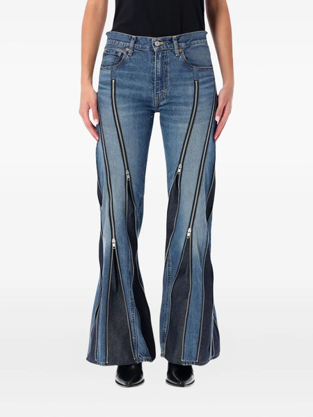 Junya Watanabe Zip Panelled Denim Jeans - Blue 