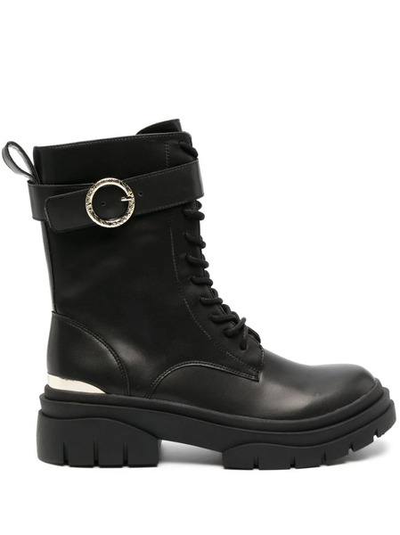  Just Cavalli Belted-ankle Leather Boots - Black 