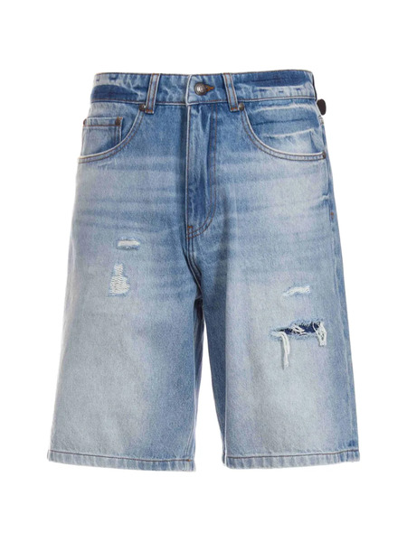  Just Cavalli Distressed Denim Shorts - Blue 