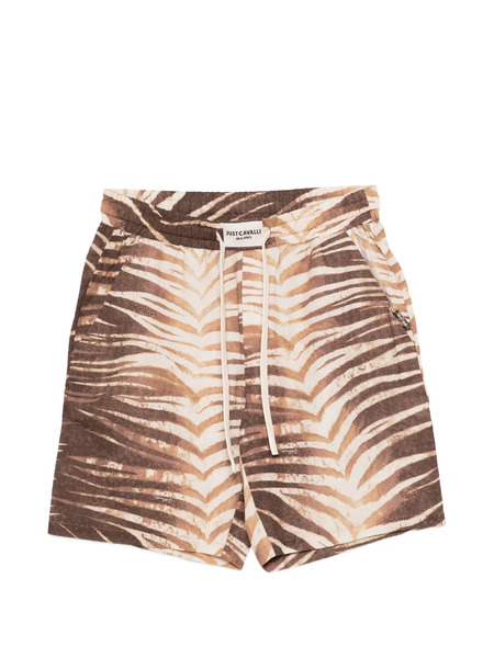  Just Cavalli Drawstring Printed Shorts - Brown 