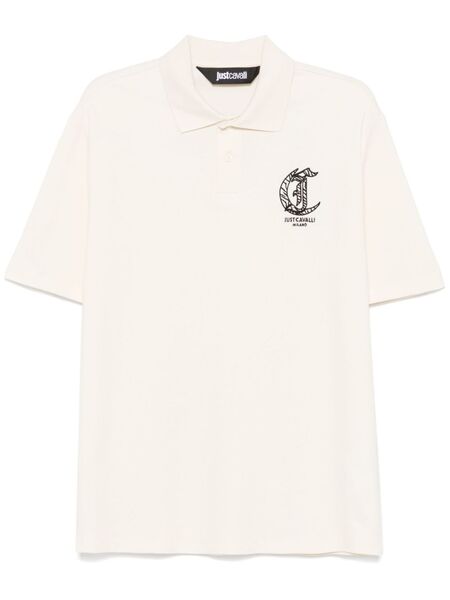  Just Cavalli Embroidered-logo Polo Shirt - Neutrals 