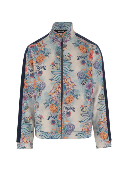  Just Cavalli Floral Zip-up Cardigan - Neutrals 