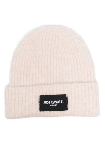  Just Cavalli Logo-patch Knitted Beanie - Neutrals 