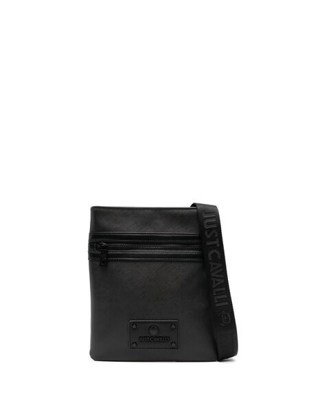  Just Cavalli Logo-patch Rectangular Messenger Bag - Black 