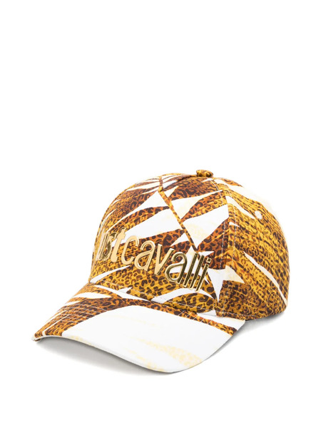  Just Cavalli Logo Patterned Baseball Cap - Brown 