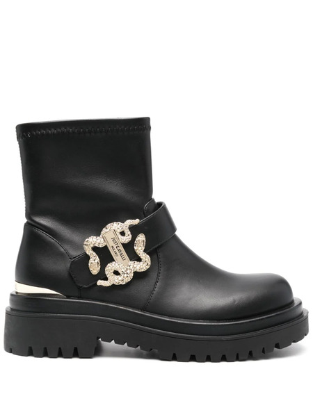  Just Cavalli Logo-plaque Ankle Boots - Black 