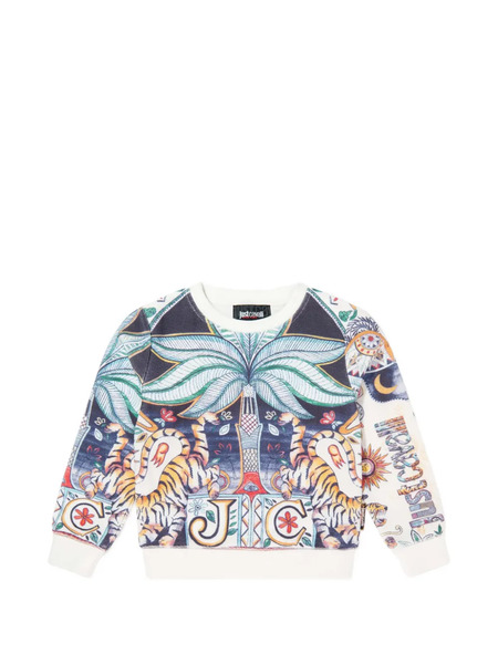  Just Cavalli Printed Long-sleeve Sweatshirt - White 