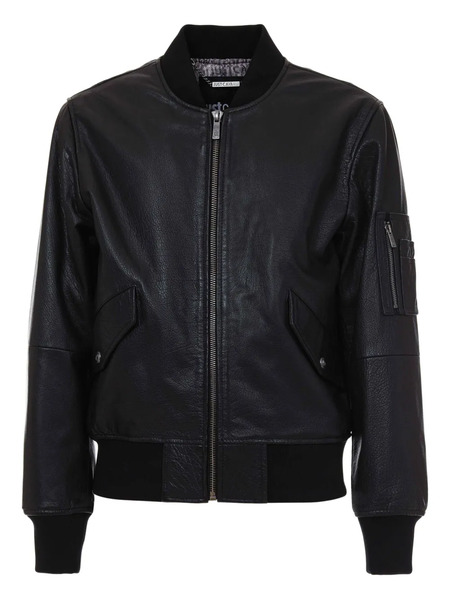  Just Cavalli Zip-up Leather Jacket - Black 