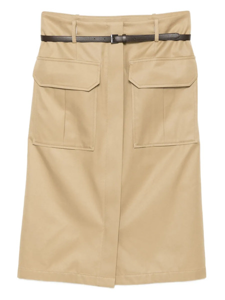  Juun.j Belted Midi Skirt - Neutrals 