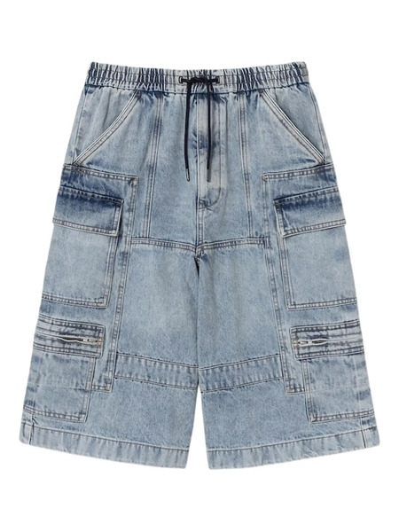  Juun.j Drawstring Denim Cargo Shorts - Blue 