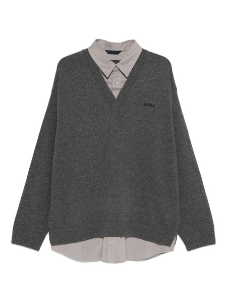  Juun.j Logo Sweater - Grey 