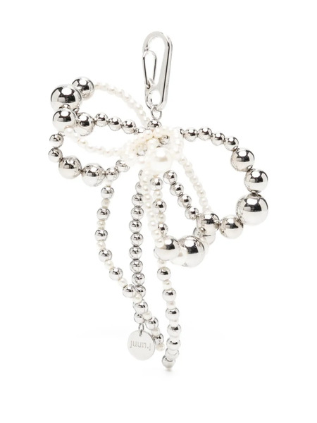  Juun.j Ribbon Beaded Keyring - Silver 