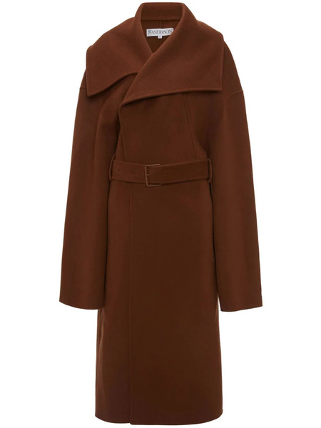  Jw Anderson Belted Wool Coat - Brown 
