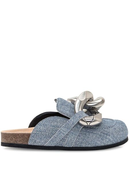  Jw Anderson Chain-detail Mules - Blue 
