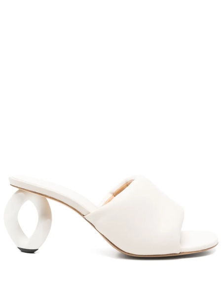  Jw Anderson Chain-heel Leather Sandals - Neutrals 