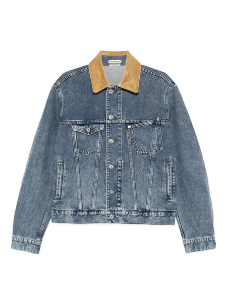  Jw Anderson Corduroy-collar Denim Jacket - Blue 
