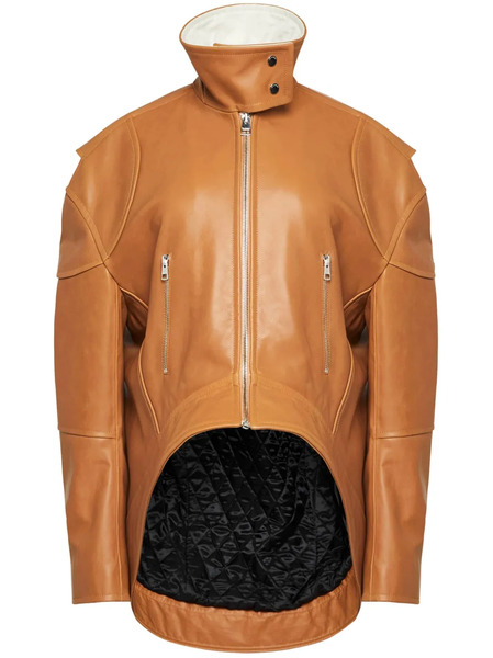  Jw Anderson Curved Leather Jacket - Brown 