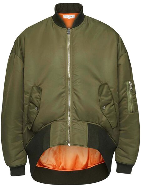  Jw Anderson High-low Bomber Jacket - Green 