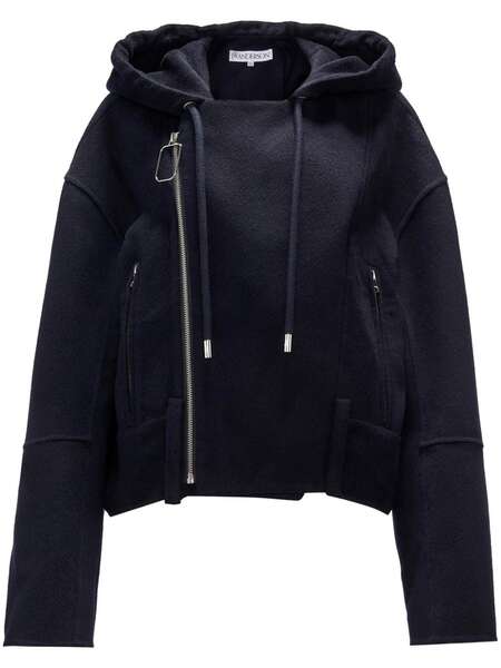  Jw Anderson Hooded Wool Jacket - Blue 