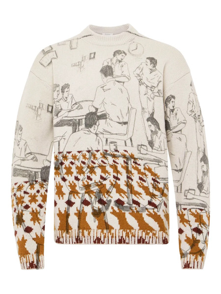  Jw Anderson Illustration-pattern Jumper - Grey 