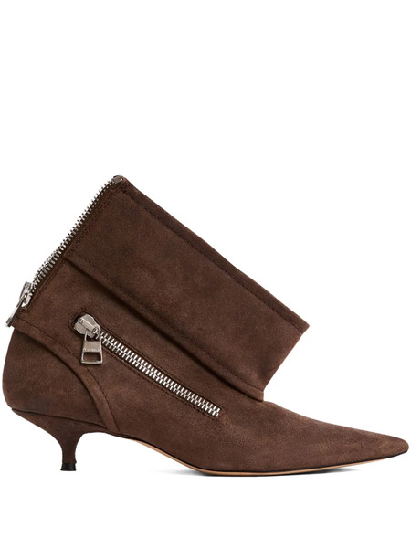  Jw Anderson Kitten-heel Biker Boots - Brown 