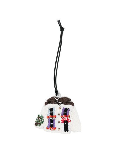  Jw Anderson Knitted House Charm Keyring - Neutrals 