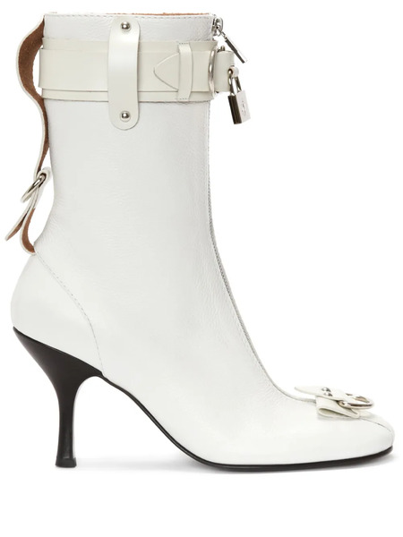  Jw Anderson Padlock Ankle Boots - White 