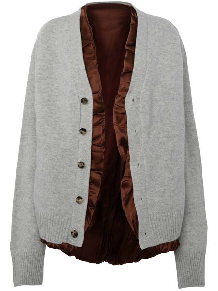  Jw Anderson Satin-lined Cardigan - Grey 